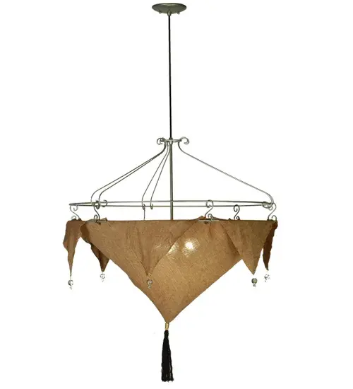 32"W Strathallan Double Tree Fabric Inverted Pendant - Image 5