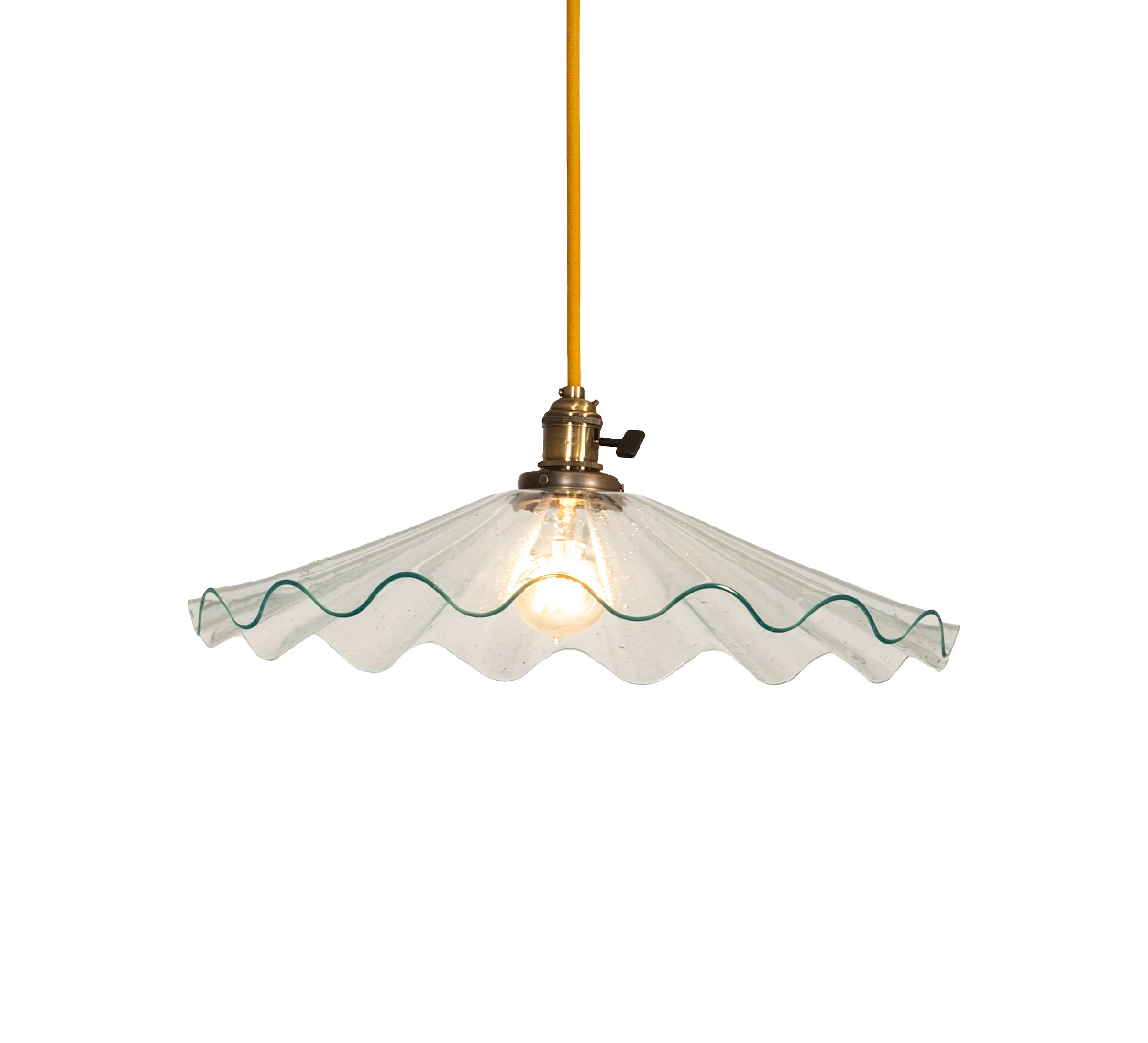 18" Wide Metro Galatia Scalloped Seeded Glass Pendant