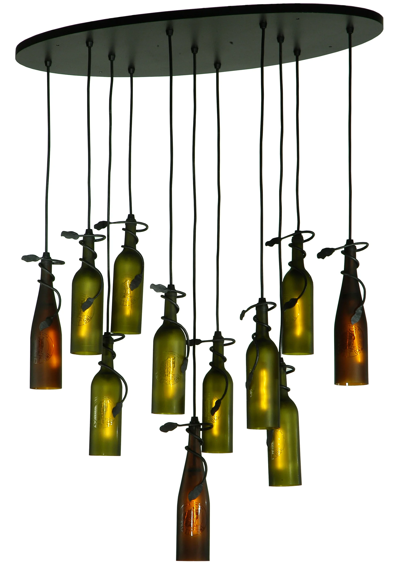 Personalized 11 Light Pendant in Textured Black