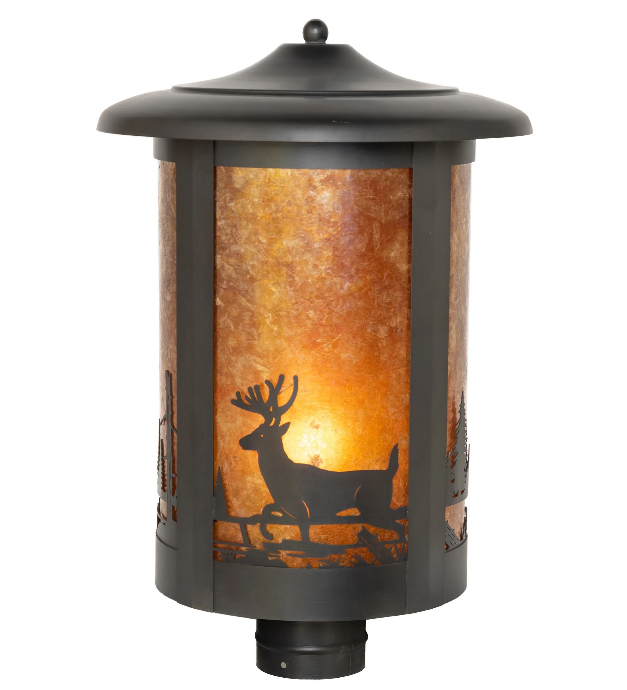 Fulton One Light Post Mount in Craftsman Brown