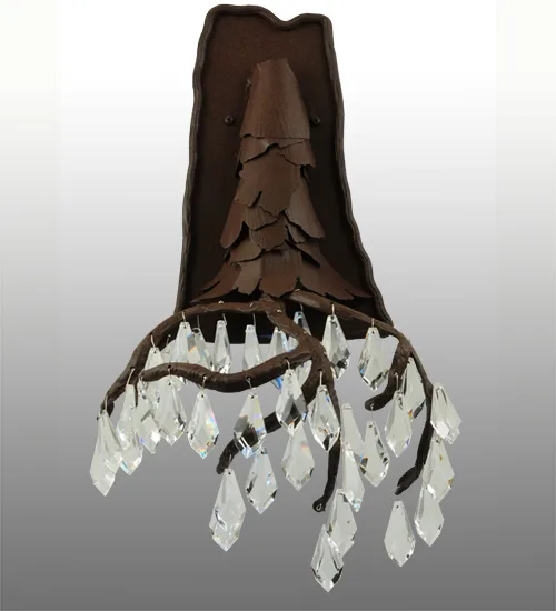 12" Wide Winter at Stillwater Crystal Wall Sconce