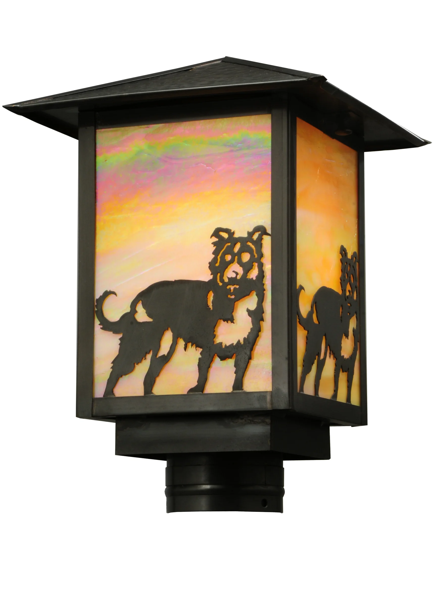 Seneca One Light Post Mount in Craftsan Brown