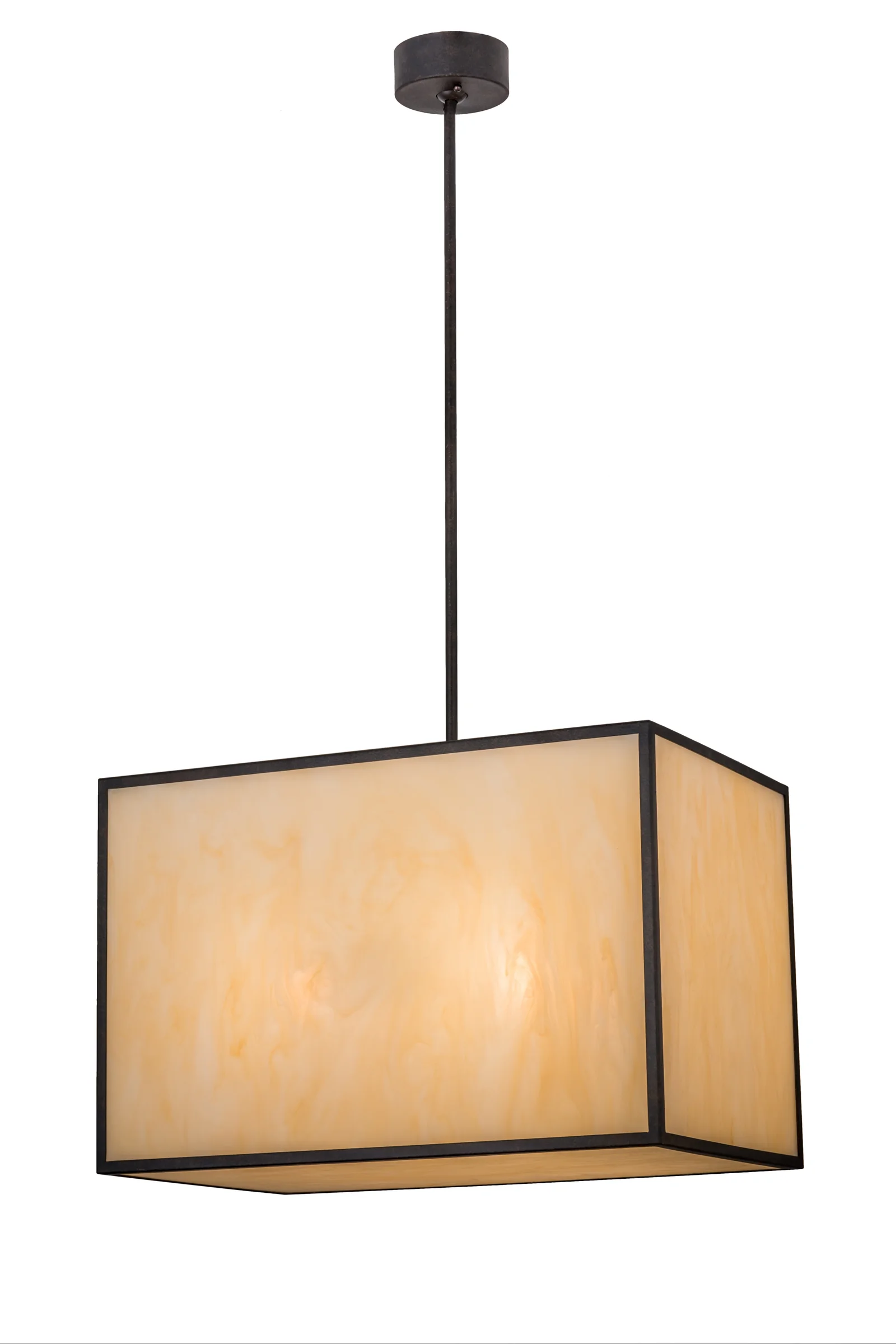Quadrato Four Light Pendant in Chestnut