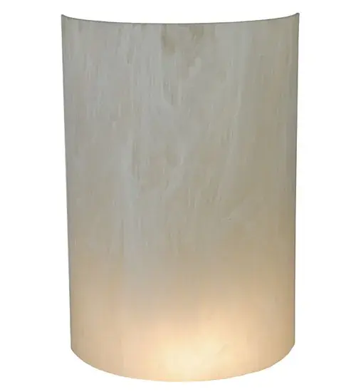 9.5"W X 15"H X 3"D Lens White Swirl Acrylic Shade