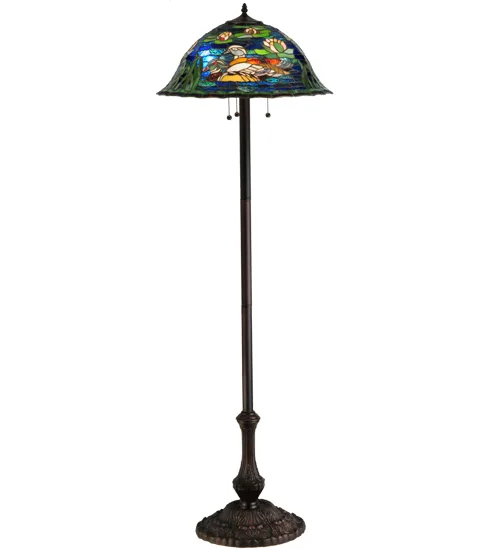 61.5"H Wood Ducks Floor Lamp
