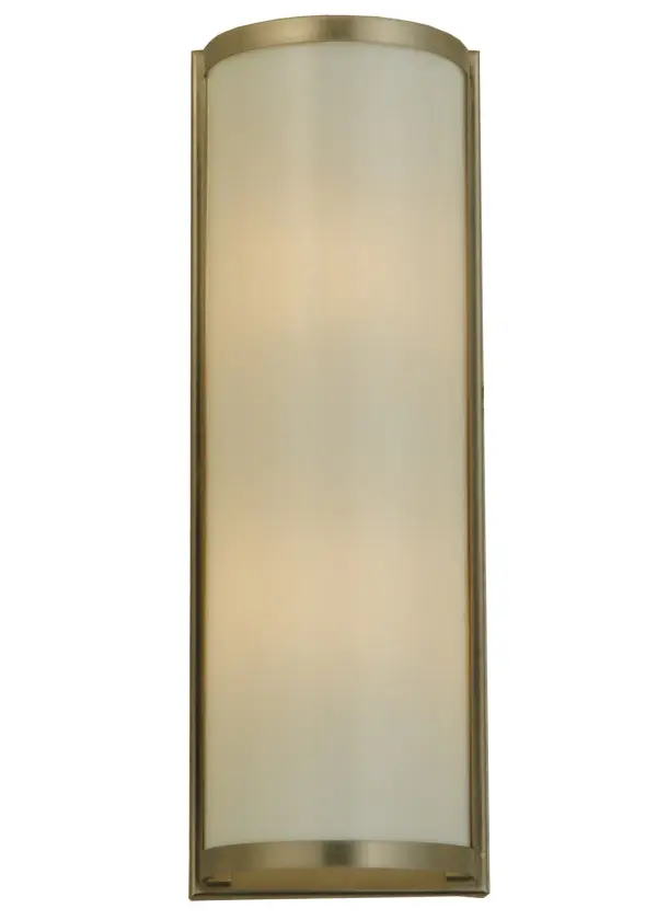Every Meyda Tiffany item is a unique handcrafted work of art. Natural variations in the wide array of materials that we use to create each Meyda product make every item a masterpiece of its own. Photographs are a general representation of the product. Colors and designs will vary. Collection: Cilindro Finish: Brushed Nickel Glass: White Art Glass Width: 5.50" Height: 16.00" Length: 3.75" Weight: 3.00 lb Extension from Wall: 3.75" Number of Bulbs: 2 Maximum Wattage: 60.00 W Bulb Type: A19 Bulb Base: E26 Material: Steel Country of Origin: USA Safety Listing: Damp Safety Rating: Damp
