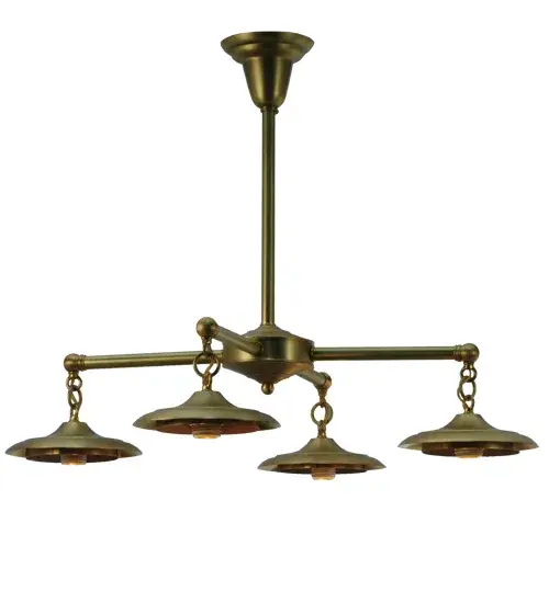 Every Meyda Tiffany item is a unique handcrafted work of art. Natural variations in the wide array of materials that we use to create each Meyda product make every item a masterpiece of its own. Photographs are a general representation of the product. Colors and designs will vary. Collection: Diamond Craftsman Finish: Natural Brass Glass: Gold Width: 30.50" Height: 22.00" Length: 30.50" Weight: 7.00 lb Extension from Wall: 5.50" Number of Bulbs: 4 Maximum Wattage: 60.00 W Bulb Type: A19 Bulb Base: Medium Material: Steel Country of Origin: USA Safety Listing: Damp Safety Rating: Damp