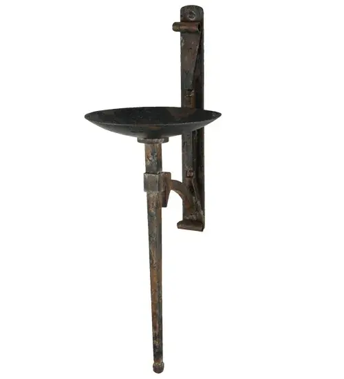 Inspired by a Gothic castle, this fixture is made from Steel with a Distressed Iron finish. This item is non-electrified, built to hold a candle of your choosing. Collection: Gothic Finish: Hand Rubbed Rusted & Waxed Iron Glass: Green Width: 12.50" Height: 35.00" Length: 14.50" Weight: 13.00 lb Extension from Wall: 14.50" Number of Bulbs: 4 Bulb Type: A19 Bulb Base: Medium Material: Steel Country of Origin: USA Safety Listing: Dry Safety Rating: Dry - alternate view