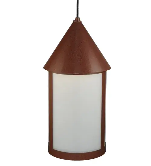 Influenced by cottages and rooftops of storybook characters, this stylized Statuario Idalight Lantern features a Gothic-styled roof, and the frame is finished in Rust to complete an evocative impression. Perfect for placement in farmhouses and lodges from Charleston, West Virginia, to Cheyenne, Wyoming. It is ideal for installation in groups above bars, islands, counters, and dining tables in residential and hospitality locations to create a dramatic design statement. The overall height ranges from 20 to 79 inches, as the Black Cord length can be adjusted to accommodate your specific lighting application needs. The Julian Mini Pendant is included in our American-made, American-designed, handmade Farmhouse Lighting Collection and manufactured in Yorkville, New York. UL and cUL listed for dry and damp locations. Collection: Julian Finish: Rust Glass: Statuario Idalight Width: 9.00" Height: 20.00" Length: 9.00" Weight: 5.00 lb Number of Bulbs: 1 Maximum Wattage: 60.00 W Bulb Type: A19 Bulb Base: E26 Material: Steel Country of Origin: USA Safety Listing: Damp Safety Rating: Damp - alternate view