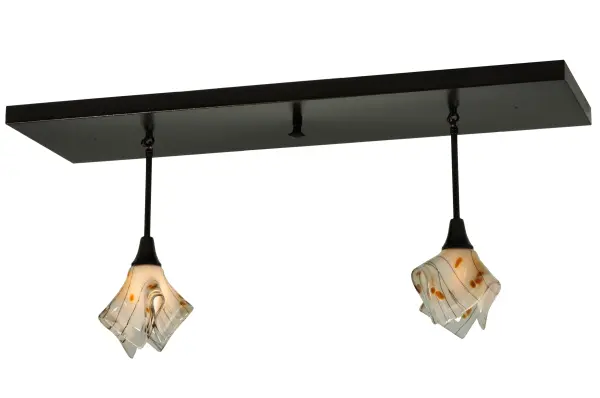 You can add a fun lighting design to a home; restaurant; hotel; or retail location with this island pendant featuring the Ramoscelli motif. Created with two Frosted Brown and White Handkerchief-styled Fused Glass shades; the fixture is ideal for modern homes; restaurants; and those who appreciate a work of beauty. Traditional artistry; high-fire kilns; and original tools fuse art glass in the old world tradition. This stunning multi-light pendant is ideal for installation above bars; islands; counters; billiard tables; and dining tables in residential and hospitality locations from Palm Beach; Florida; to Austin; Texas; to Portland; Oregon. The fixture is enhanced with a Copper Vein finish. The Handkerchief Ramoscelli 2 Light Island Pendant is featured in our American-made; American-designed; handcrafted Fused Glass Collection. UL and cUL listed for dry and damp locations. Each shade is a unique work of art with color variations based on natural ingredients inherent in the fused glass. The Quality Bent Glass division of Meyda Lighting is over 100 years in the making. Today; we are still creating timeless masterpieces using tools and methods from the days when we supplied Tiffany Studios. Fused glass colors and metal finishes are customizable; as each fixture is handcrafted to order.