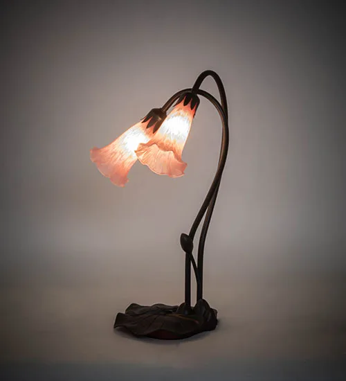 16" High Pink Pond Lily 2 LT Accent Lamp
