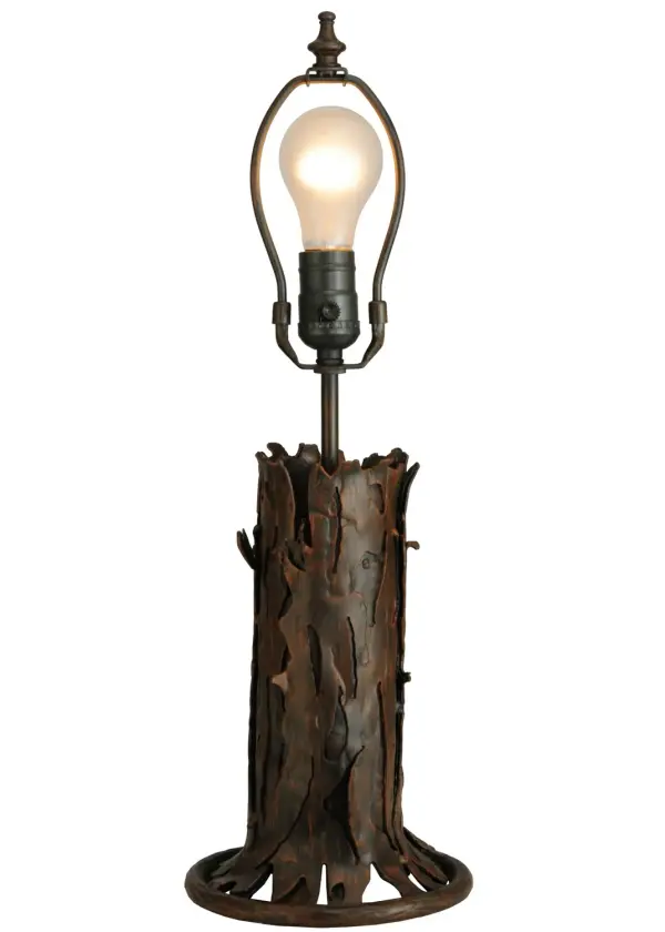 Every Meyda Tiffany item is a unique handcrafted work of art. Natural variations in the wide array of materials that we use to create each Meyda product make every item a masterpiece of its own. Photographs are a general representation of the product. Colors and designs will vary. Collection: Northwoods Finish: Classic Rust Glass: Chocolate Width: 6.50" Height: 20.00" Length: 6.50" Weight: 3.50 lb Number of Bulbs: 1 Maximum Wattage: 60.00 W Bulb Type: A19 Bulb Base: E26 Material: Steel Country of Origin: USA Safety Listing: Damp Safety Rating: Damp