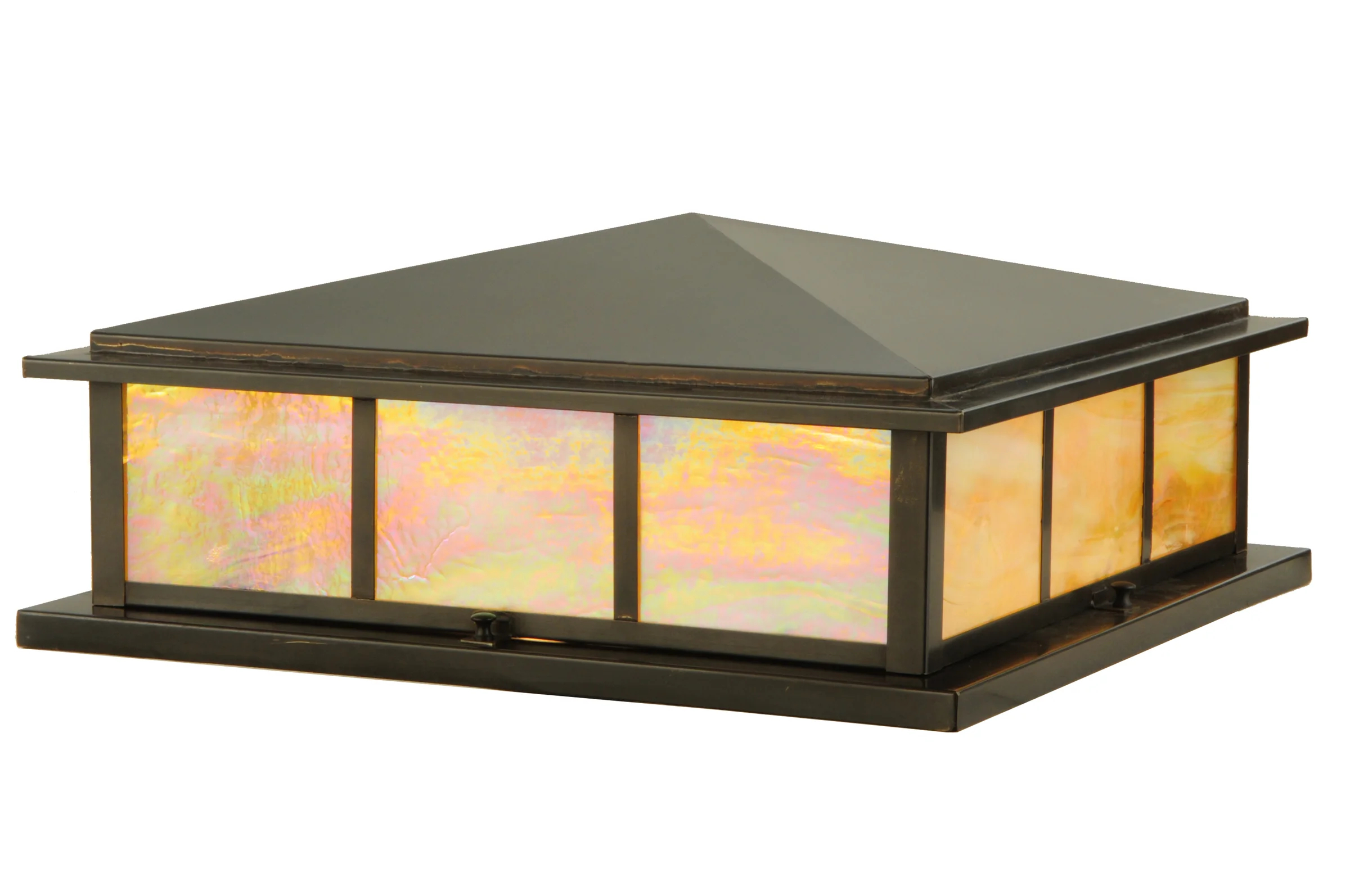 Seneca Four Light Pier Mount in Craftsman Brown
