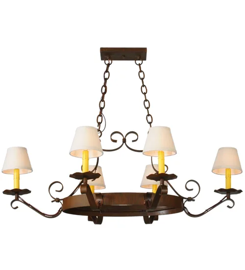 40"L Handforged Oval 6 LT Chandelier