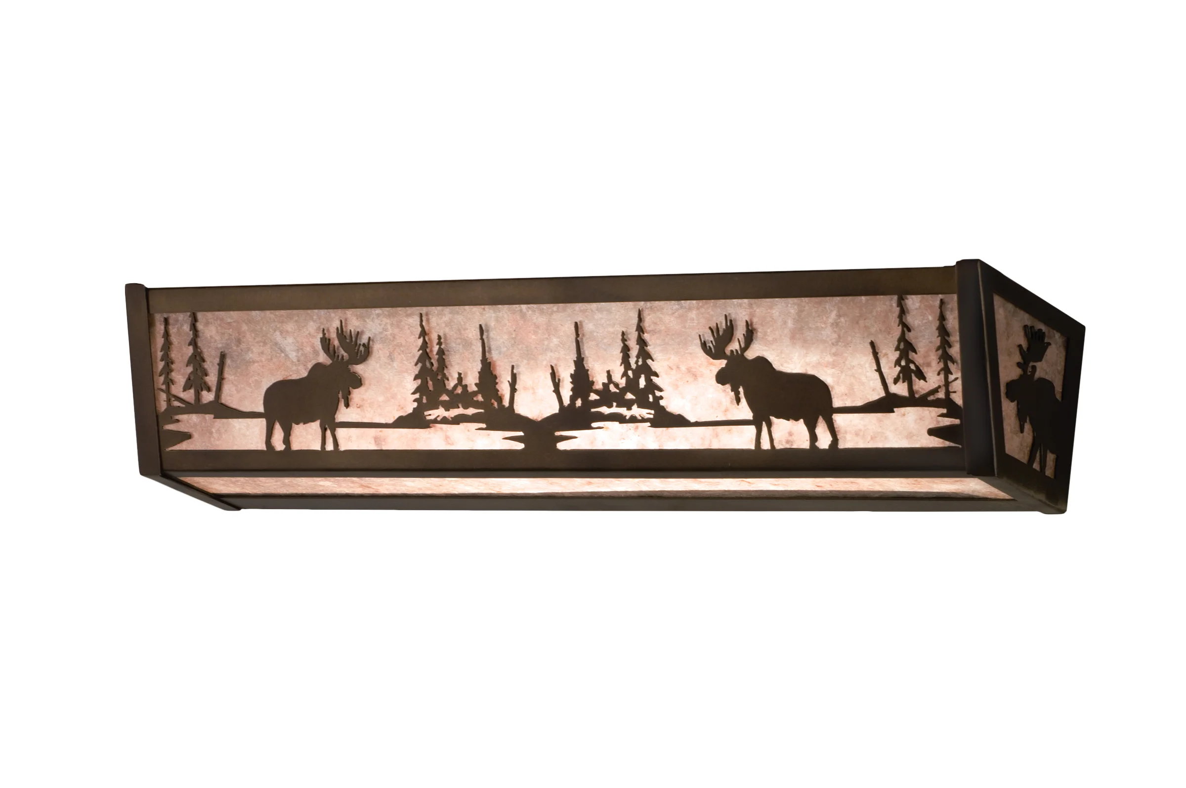Moose At Lake Four Light Vanity in Antique Copper
