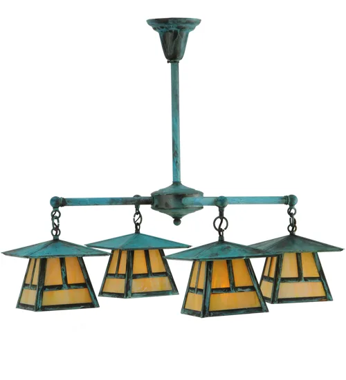 32"W Craftsman Signature Stillwater 4 LT "T" Mission Chandelier