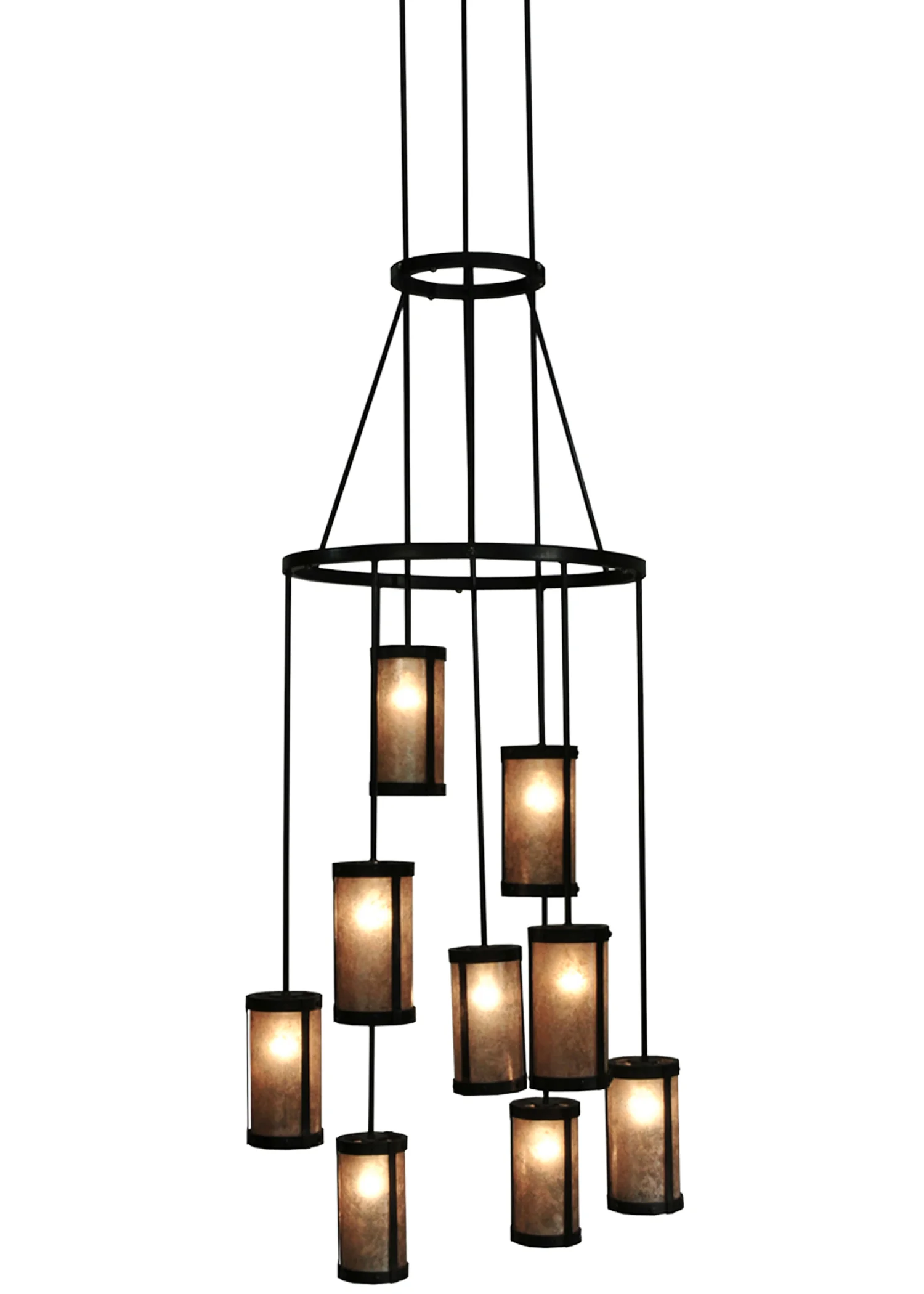 Cartier Nine Light Chandelier in Mahogany Bronze