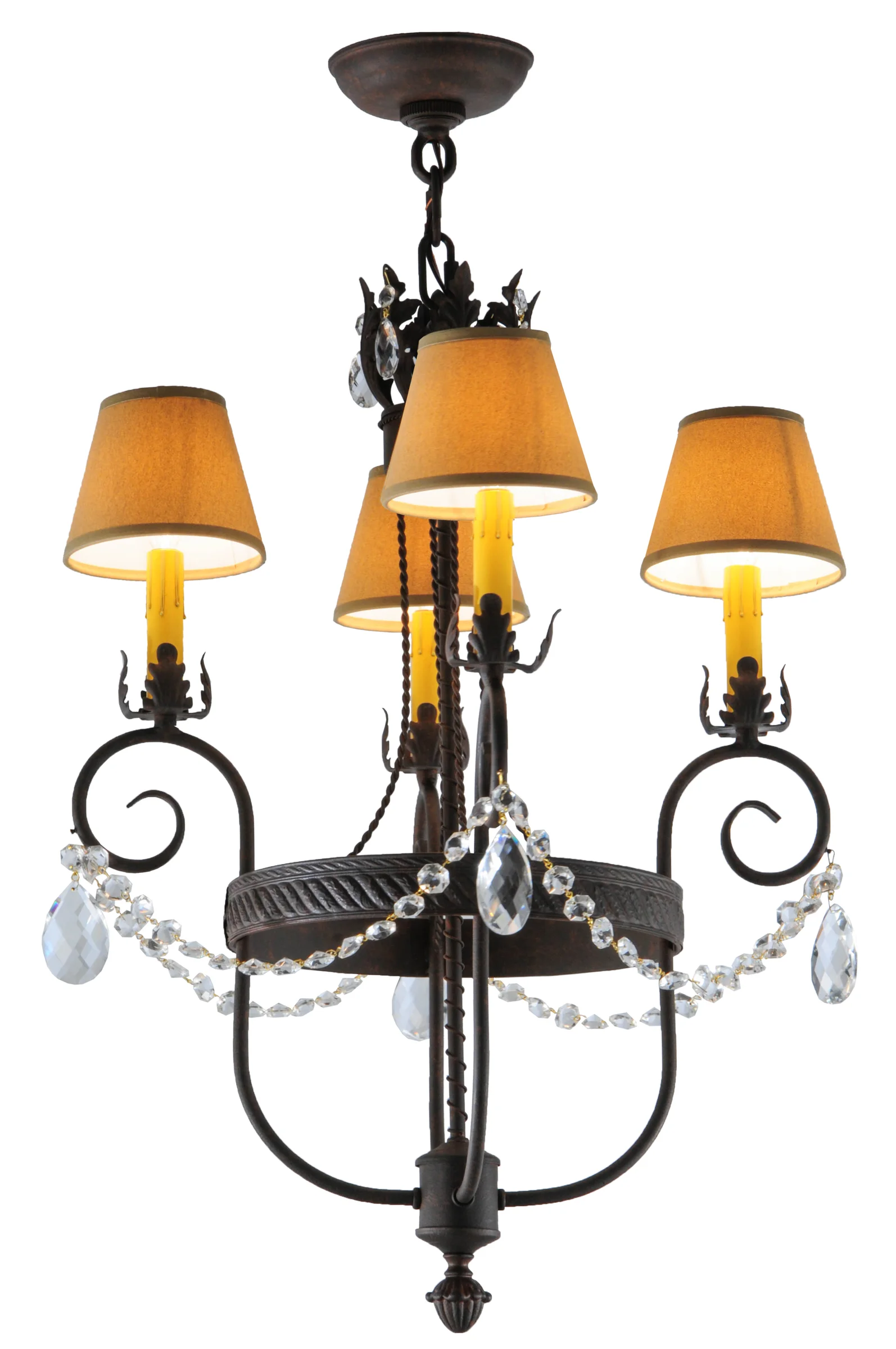 Antonia Four Light Chandelier in Cajun Spice Textured