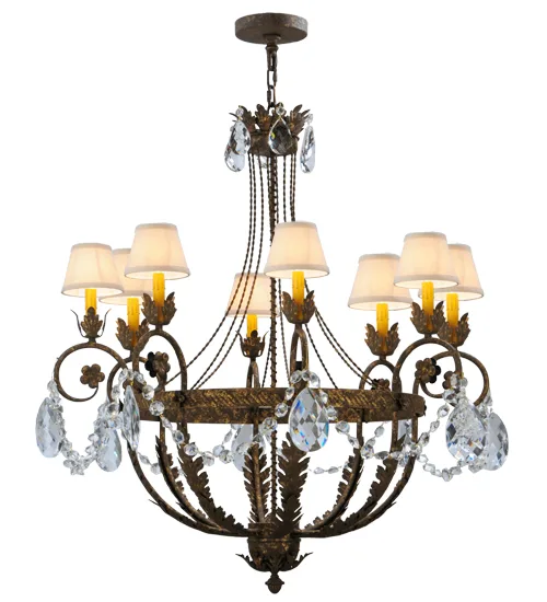 Antonia Eight Light Chandelier in Pompeii Gold