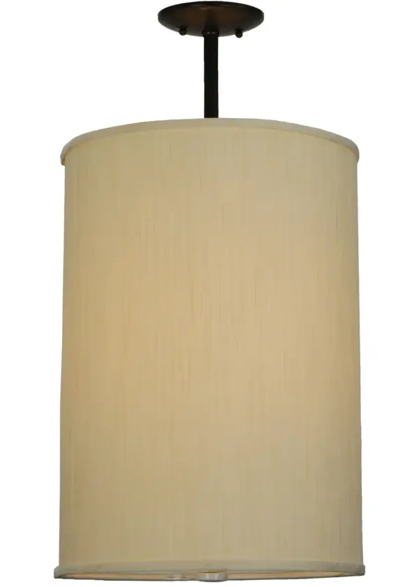 Designed with a curvaceous profile that fits into luxury homes, hotels and other commercial and hospitality locations. This versatile pendant defines a distinctive sophisticated aesthetic. The Beige Textrene shade is complemented with hardware featured in a Timeless Bronze finish and enhanced with a Statuario Idalight bottom diffuser. Custom crafted by highly skilled artisans in our 180,000 square foot manufacturing facility in Yorkville, NY. Custom sizes, finishes and diffuser colors available. UL and cUL listed for dry and damp locations however we do not recommend installing it in spaces that experience a large amount of moisture due to the fabric shade. Collection: Cilindro Finish: Timeless Bronze Glass: Beige Textrene Width: 14.50" Height: 27.00" Length: 14.50" Weight: 8.00 lb Number of Bulbs: 4 Maximum Wattage: 60.00 W Bulb Type: A19 Bulb Base: E26 Material: Steel Country of Origin: USA Safety Listing: Damp Safety Rating: Damp