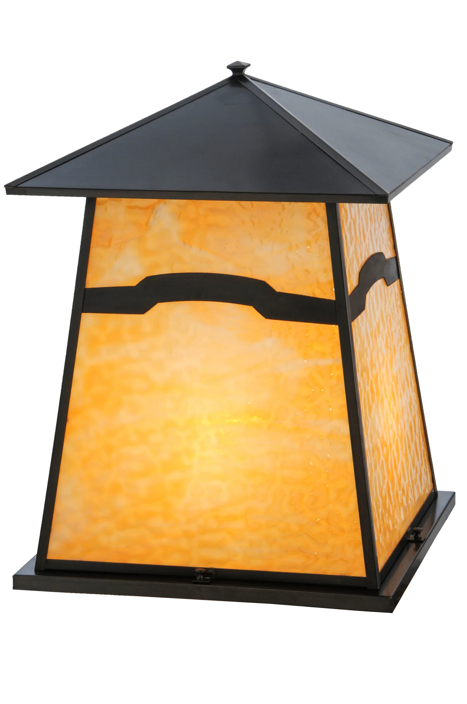 Stillwater Four Light Pier Mount in Craftsman Brown