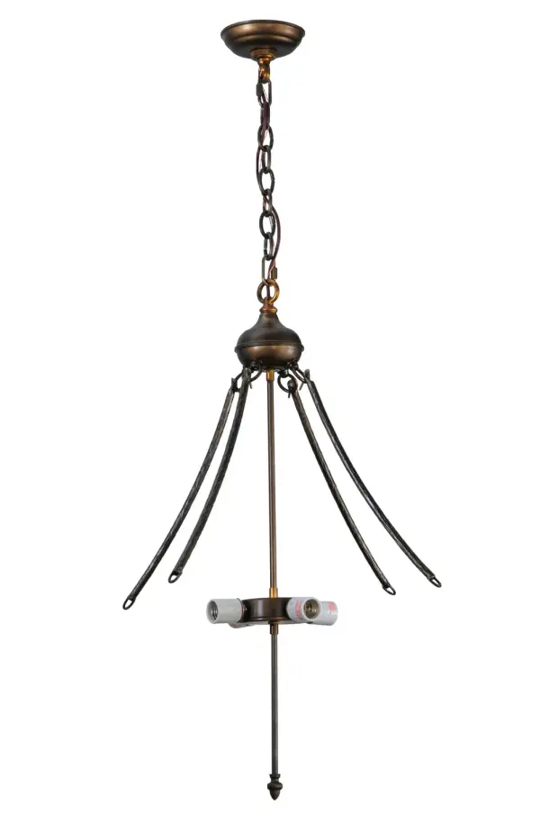 Every Meyda Tiffany item is a unique handcrafted work of art. Natural variations in the wide array of materials that we use to create each Meyda product make every item a masterpiece of its own. Photographs are a general representation of the product. Colors and designs will vary. Collection: Mission Finish: Antique Copper Glass: Silver Mica Width: 20.00" Height: 34.00" Length: 20.00" Weight: 17.00 lb Number of Bulbs: 4 Maximum Wattage: 60.00 W Bulb Type: A19 Bulb Base: Medium Material: Steel Country of Origin: USA Safety Listing: Damp Safety Rating: Damp
