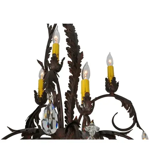 38.5" Wide New Country French 9 Light Chandelier - Image 6