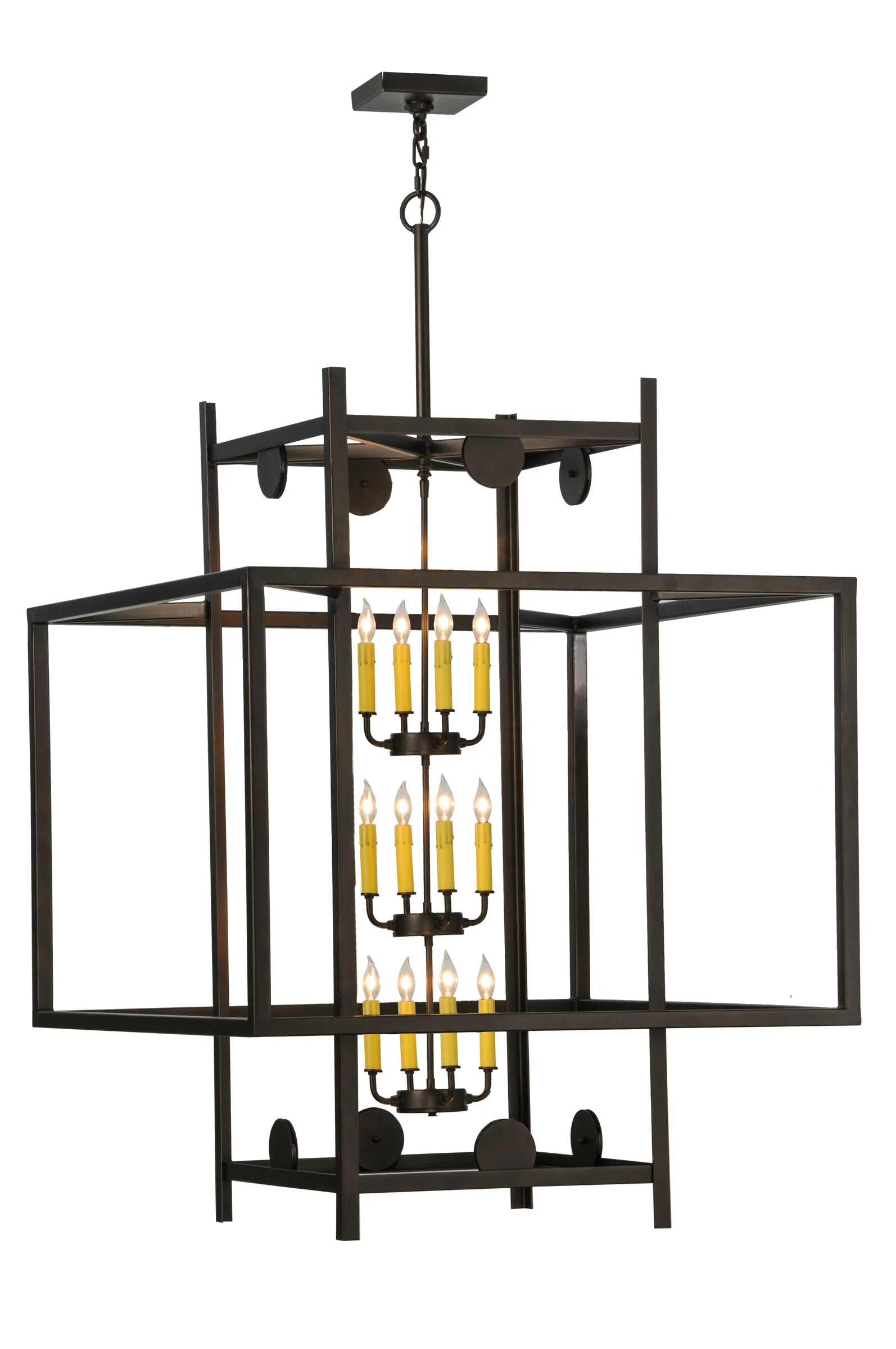 Quadrato 12 Light Pendant in Mahogany Bronze