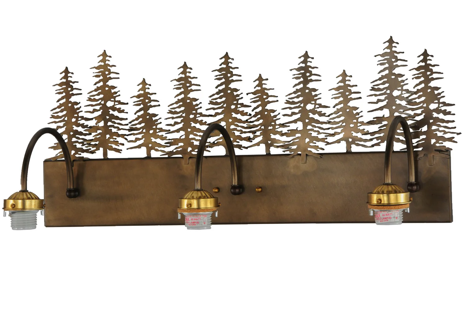 Grizzly Bear Three Light Vanity Hardware in Antique Copper