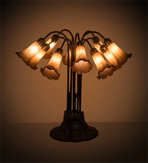 22"H Amber Pond Lily 10 LT Table Lamp