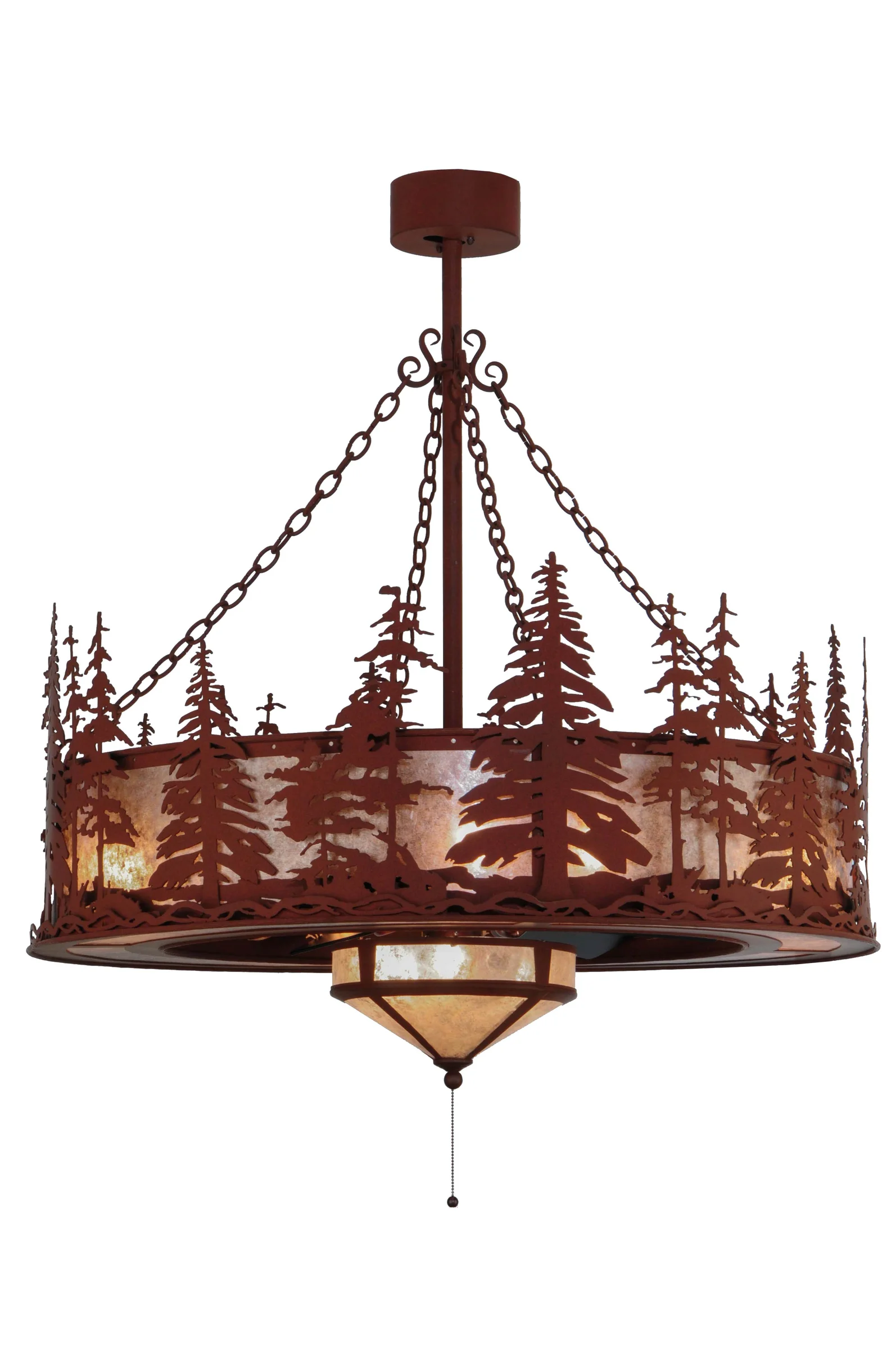 Tall Pines 11 Light Chandel-Air in Red Rust Oiled Bronze