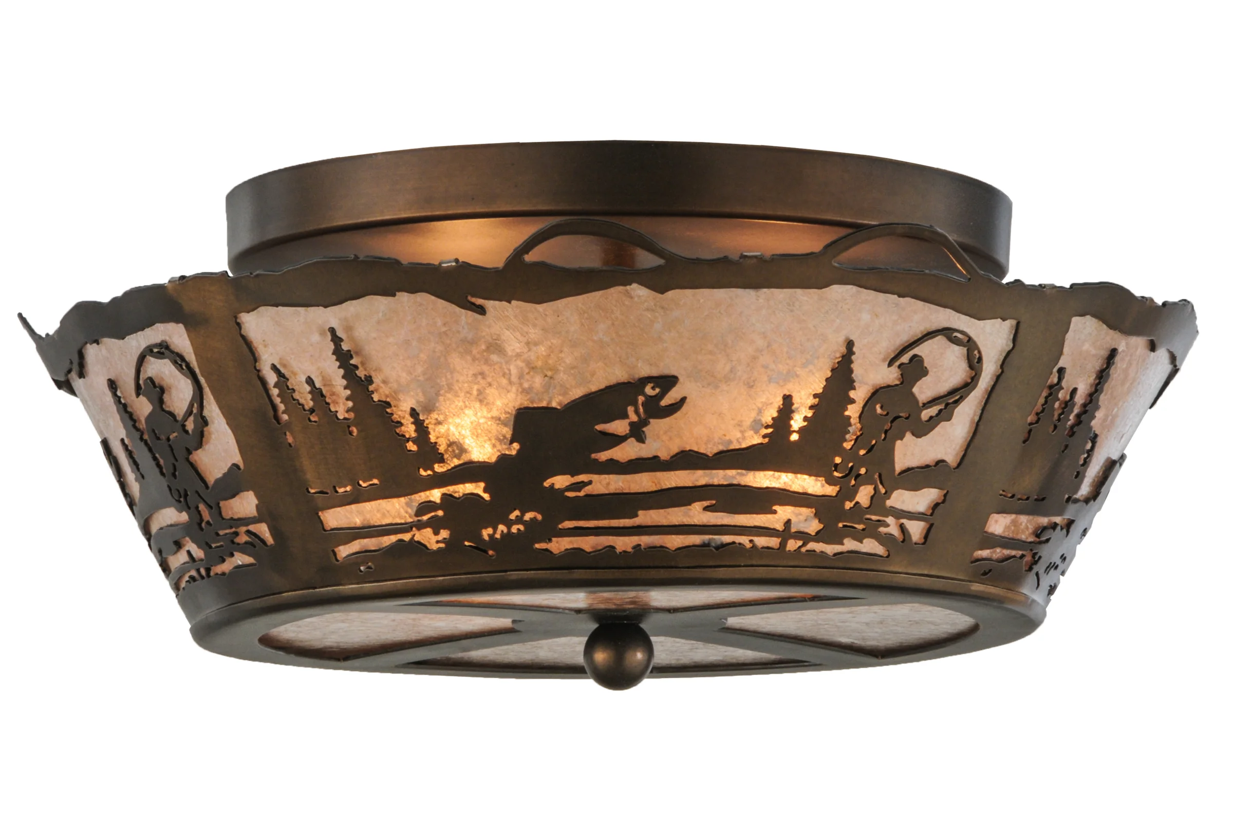 16.5"W Fly Fishing Creek Flushmount