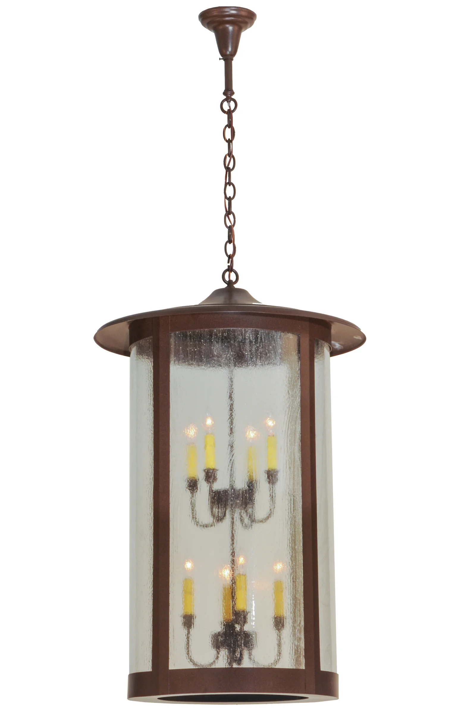 Fulton Eight Light Pendant in Caf Noir