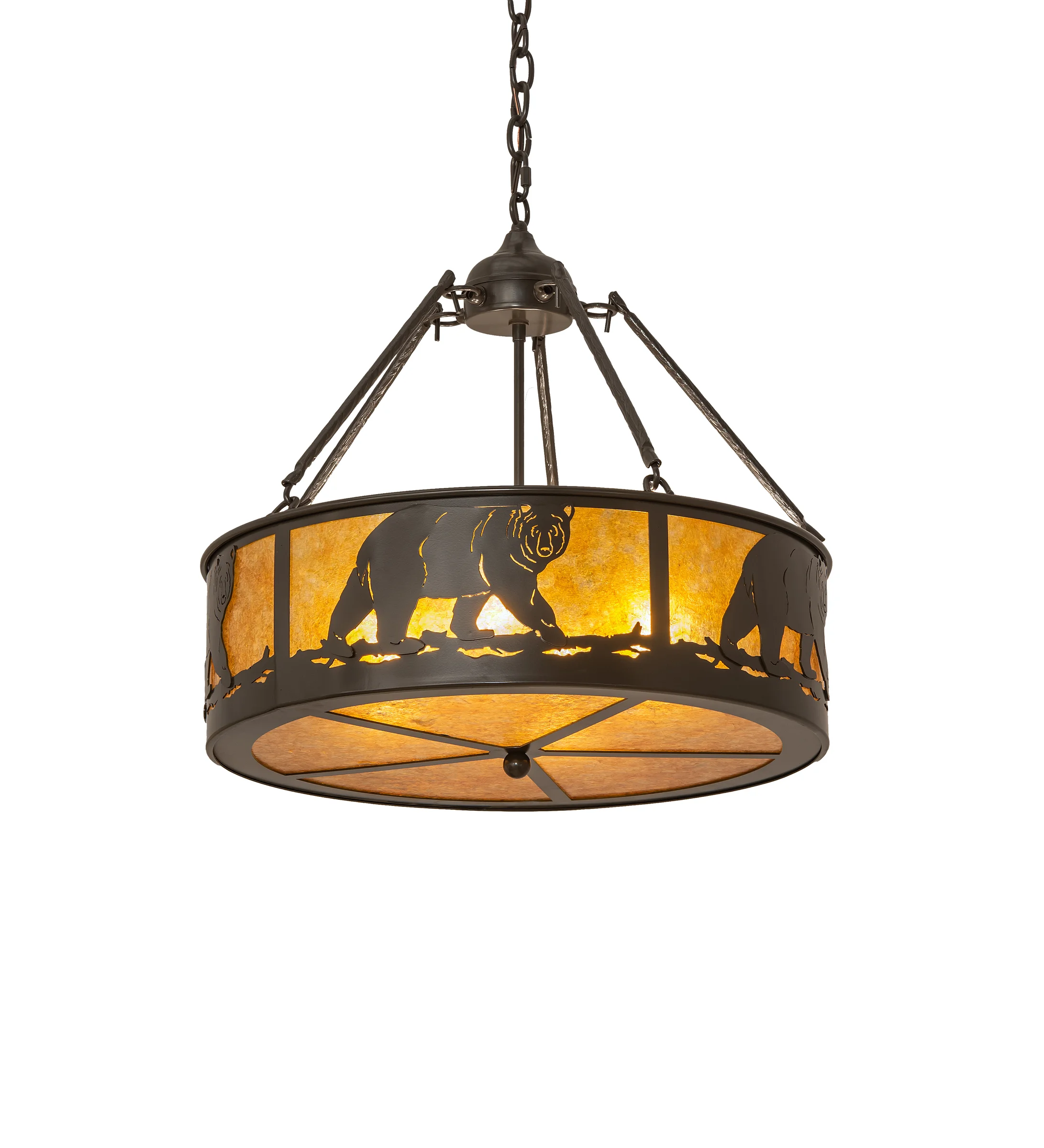 Lone Bear Four Light Pendant in Timeless Bronze