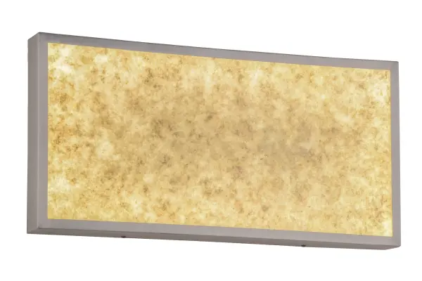 Call it a wall sconce or illuminated artwork for the wall; this decorative lightbox features a thin rectangular profile highlighted with stunning Silver Mica in an abstract design. Handcrafted of aluminum; this lightbox frame features energy-efficient LED lamping for ambient light; energy savings and long life. Custom crafted in the Meyda manufacturing facility in the USA; the lightbox is available in custom colors; styles; sizes and lamping.
