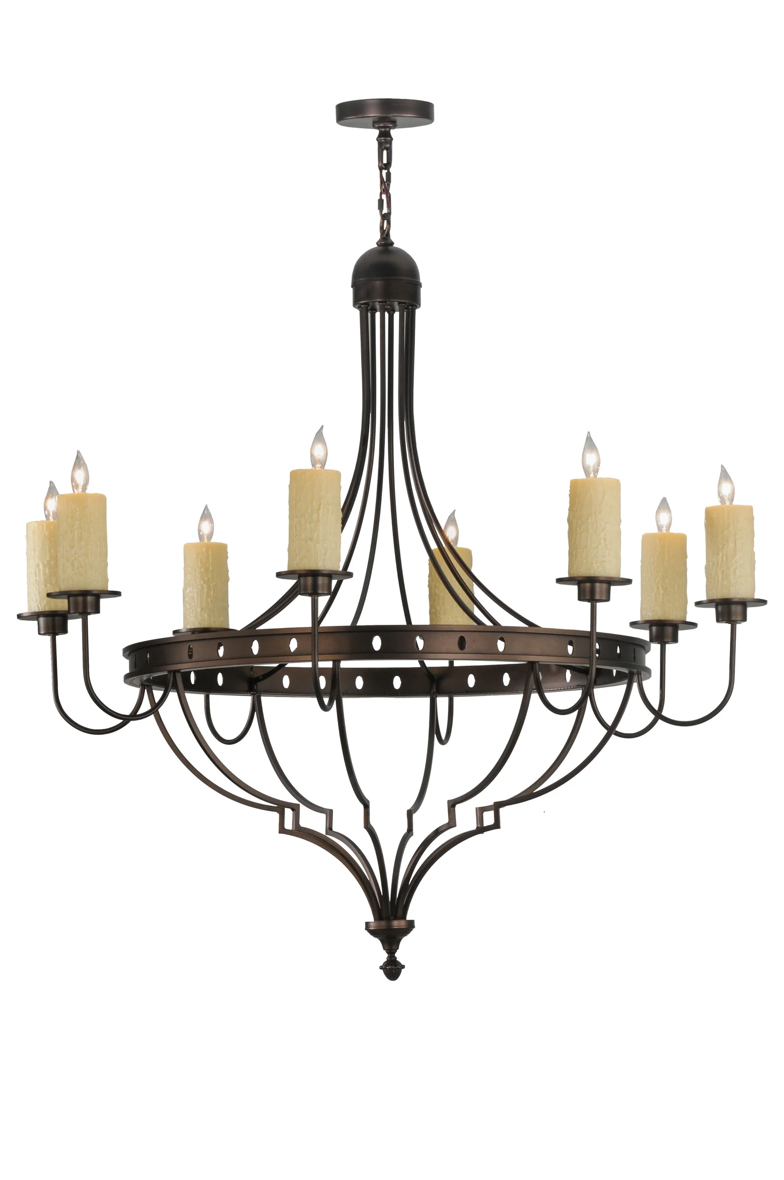 Bottini Eight Light Chandelier in Mahogany Bronze