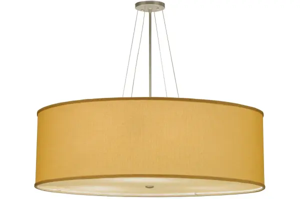 Designed with a curved profile and a clean architectural look, this appealing and versatile ceiling fixture defines a sophisticated aesthetic. This ceiling fixture reveals a Honey Textrene shade which is enhanced with a Botticino Idalight bottom diffuser. The hardware is featured in a Nickel powder coated finish. Handcrafted by highly skilled artisans in our 180,000 square foot manufacturing facility in Yorkville, New York, this transitional styled fixture is available in a wide range of custom choices including various designs, colors, sizes and dimmable energy efficient lamping options such as LED. UL and cUL listed for damp and dry locations. Collection: Cilindro Finish: Natural Aluminum Glass: Honey Textrene Width: 36.00" Height: 31.00" Length: 36.00" Weight: 19.50 lb Number of Bulbs: 3 Maximum Wattage: 12.00 W Bulb Type: A19 Bulb Base: GU24 Light Source: LED Material: Steel Country of Origin: USA Safety Listing: Damp Safety Rating: Damp Energy Efficient LED