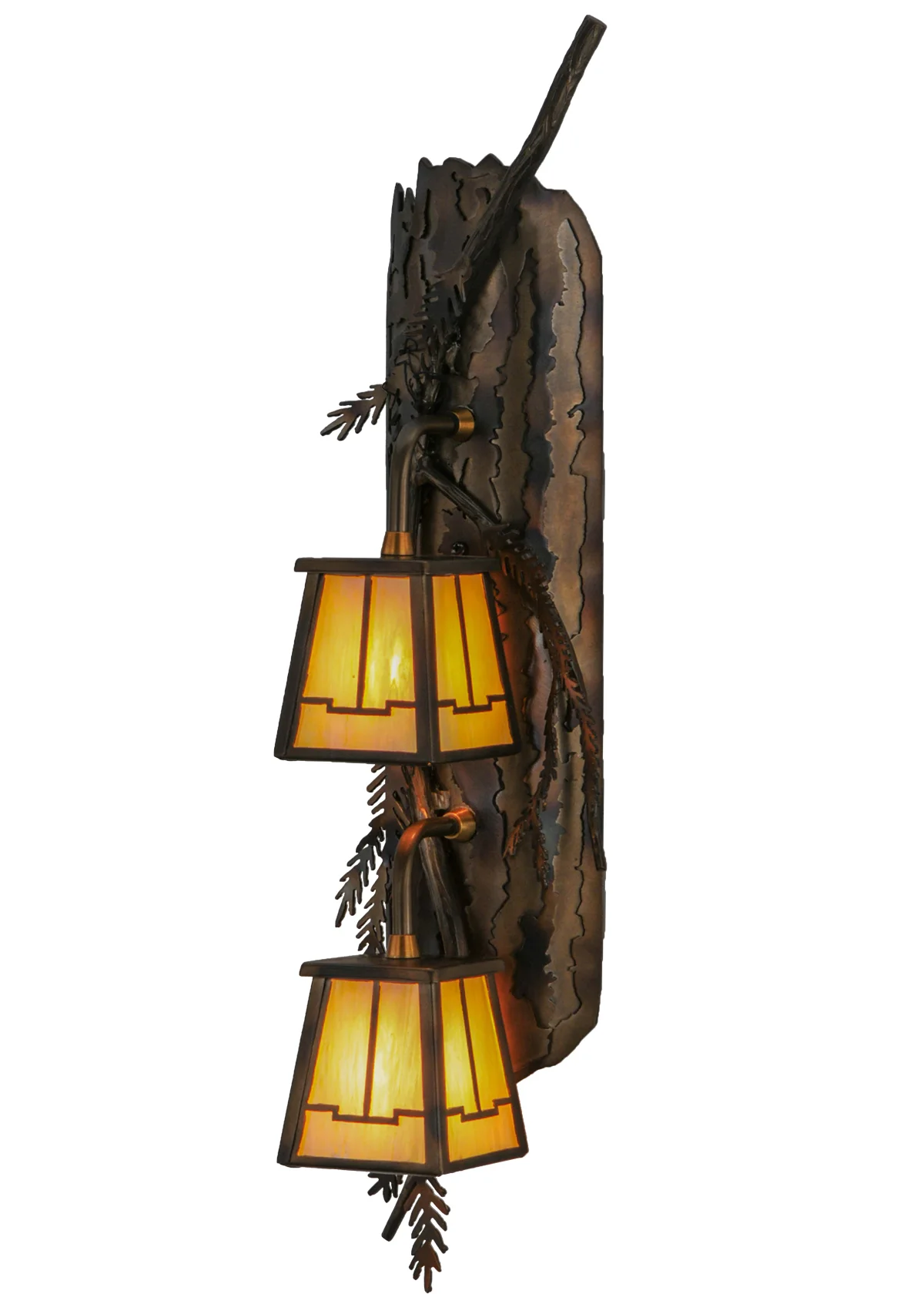 6.5" Wide Pine Branch Valley View 2 Light LED Wall Sconce