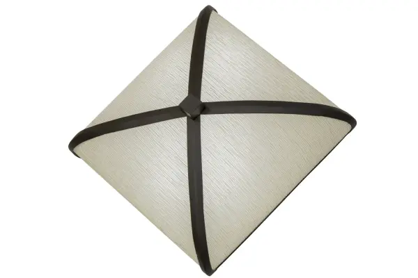 Capture glimpses of your nighttime dreams and fantasies with this pillow styled fixture. Elegant and visually comforting, it looks soft enough to put your head on it. But do not. It is a decorative wall sconce or ceiling fixture designed to illuminate guestrooms, corridors and other residential and commercial spaces. The fixture is custom crafted with Chintz-like fabric in a Chiffon Champagne color that is accented with Oil Rubbed Bronze steel. This 9-watt fixture uses energy-efficient LEDs for warm 3000K light, long lamp life and low maintenance and is equivalent to a 70W incandescent fixture. Handcrafted in Yorkville, NY. Collection: Cuscino Finish: Oil Rubbed Bronze Glass: White Width: 12.00" Height: 12.00" Length: 6.00" Weight: 4.00 lb Extension from Wall: 6.00" Number of Bulbs: 2 Maximum Wattage: 4.50 W Bulb Type: MODULE Bulb Base: E12 Light Source: LED Color Temperature: 3000 K Material: Steel Country of Origin: USA Safety Listing: Damp Safety Rating: Damp Energy Efficient LED