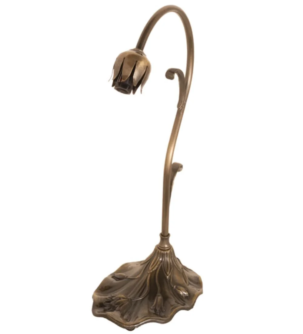 Lily One Light Gooseneck Table Base in Antique Brass