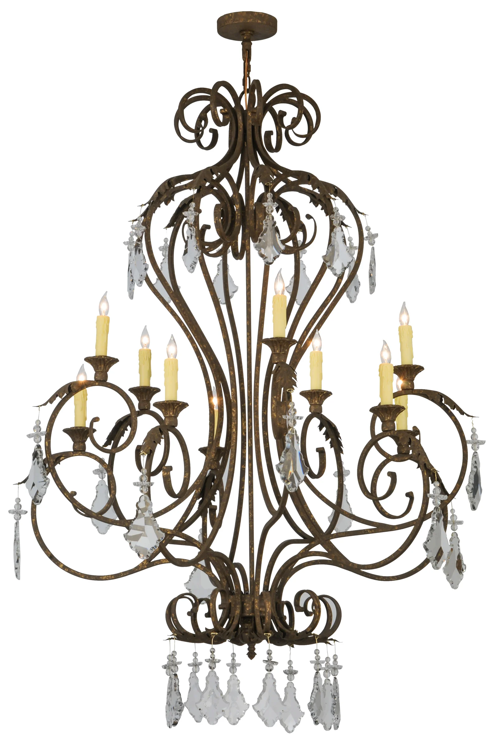 Josephine Ten Light Chandelier in Pompeii Gold