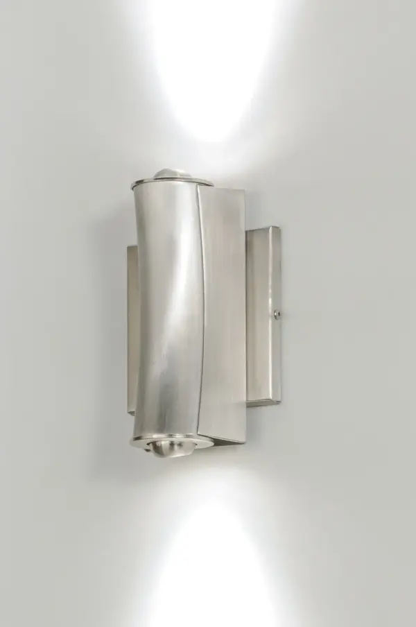 Every Meyda Tiffany item is a unique handcrafted work of art. Natural variations in the wide array of materials that we use to create each Meyda product make every item a masterpiece of its own. Photographs are a general representation of the product. Colors and designs will vary. Collection: Concave Finish: Brushed Stainless Steel Glass: Clear Width: 4.25" Height: 7.00" Length: 2.75" Weight: 2.00 lb Extension from Wall: 2.75" Number of Bulbs: 2 Maximum Wattage: 3.00 W Bulb Type: SPOTLIGHT Bulb Base: INTEGRAL Light Source: LED Material: Steel Country of Origin: USA Safety Listing: Wet Safety Rating: Wet Energy Efficient LED