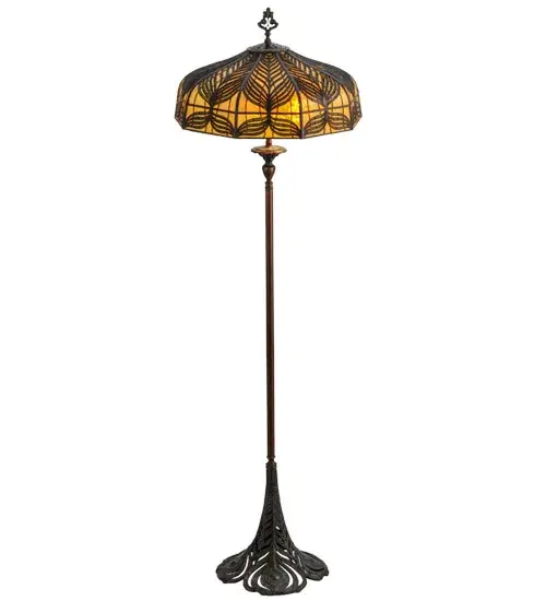 63"H Original Handel Peacock Floor Lamp - Image 4