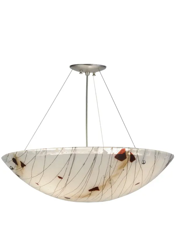 Every Meyda Tiffany item is a unique handcrafted work of art. Natural variations in the wide array of materials that we use to create each Meyda product make every item a masterpiece of its own. Photographs are a general representation of the product. Colors and designs will vary. Collection: Metro Fusion Finish: Nickel Glass: White Irid/Clear/Black & White Fracture Width: 24.00" Height: 12.00" Length: 24.00" Weight: 21.00 lb Number of Bulbs: 3 Maximum Wattage: 60.00 W Bulb Type: A19 Bulb Base: E26 Material: Metal Or Polyresin Country of Origin: USA Safety Listing: Damp Safety Rating: Damp