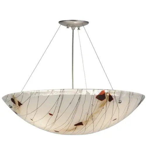 Every Meyda Tiffany item is a unique handcrafted work of art. Natural variations in the wide array of materials that we use to create each Meyda product make every item a masterpiece of its own. Photographs are a general representation of the product. Colors and designs will vary. Collection: Metro Fusion Finish: Nickel Glass: White Irid/Clear/Black & White Fracture Width: 24.00" Height: 12.00" Length: 24.00" Weight: 21.00 lb Number of Bulbs: 3 Maximum Wattage: 60.00 W Bulb Type: A19 Bulb Base: E26 Material: Metal Or Polyresin Country of Origin: USA Safety Listing: Damp Safety Rating: Damp - alternate view