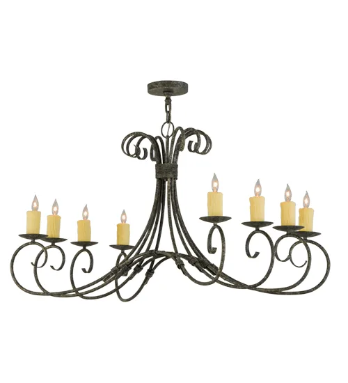 48"L Elon 8 LT Oblong Chandelier