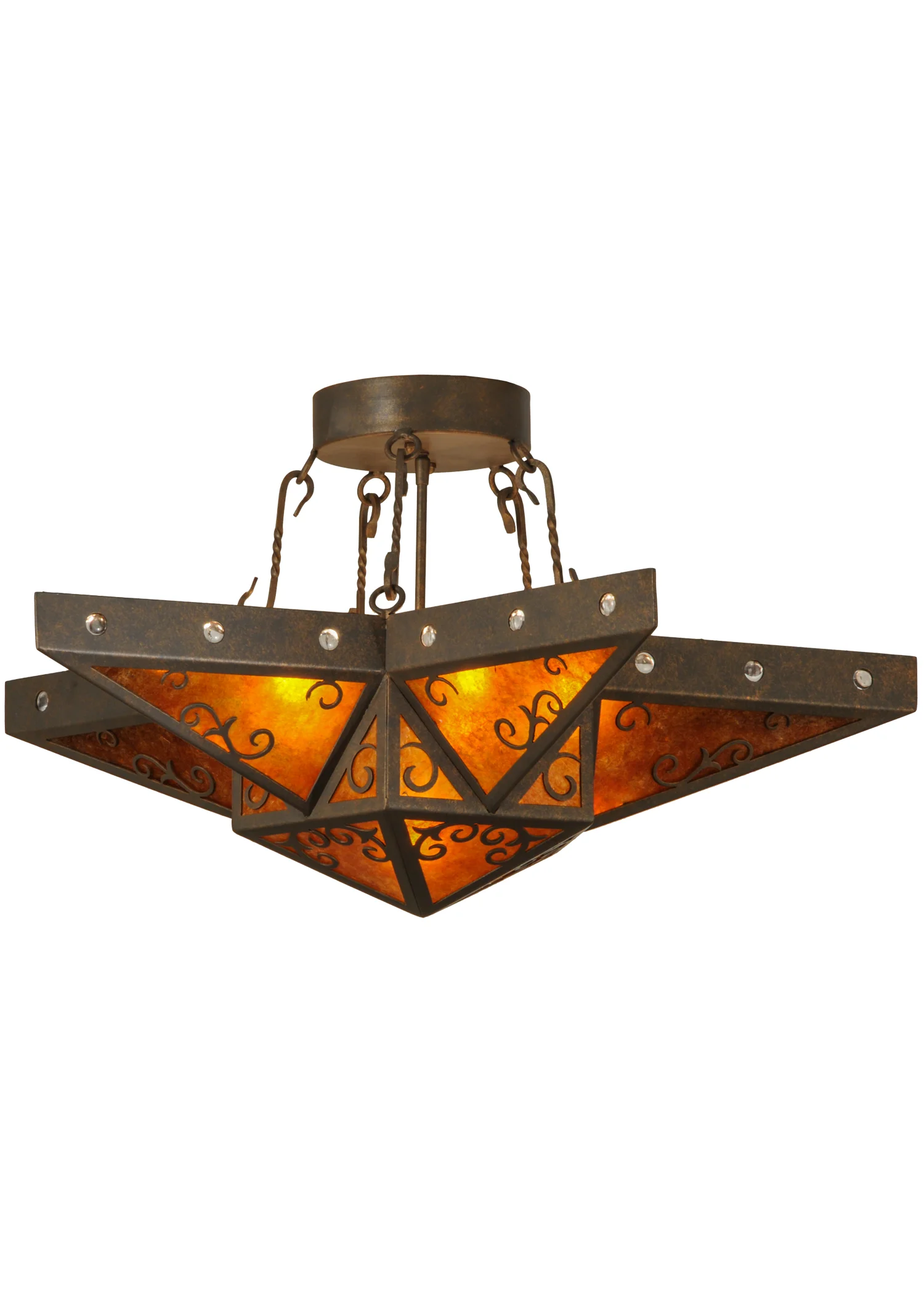 Star Six Light Flushmount in Gilded Tobacco