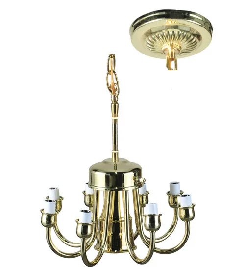 Pendant Hardware Eight Light Chandelier Hardware in Polished Brass