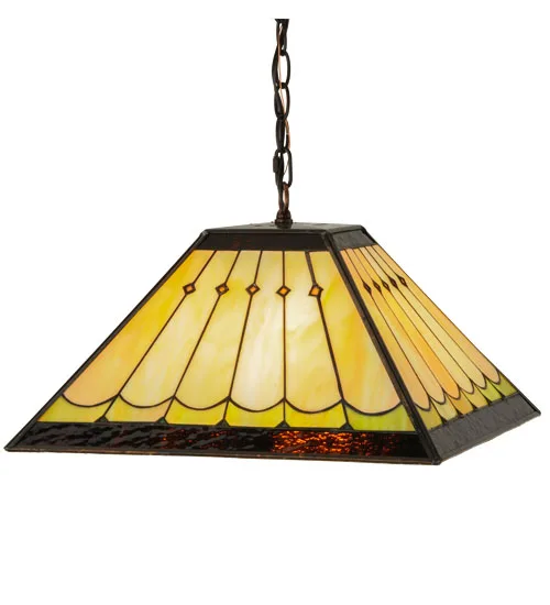 17" Square Scallop Diamond Mission Pendant