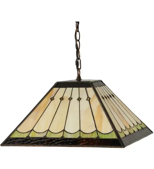 17" Square Scallop Diamond Mission Pendant - Image 3